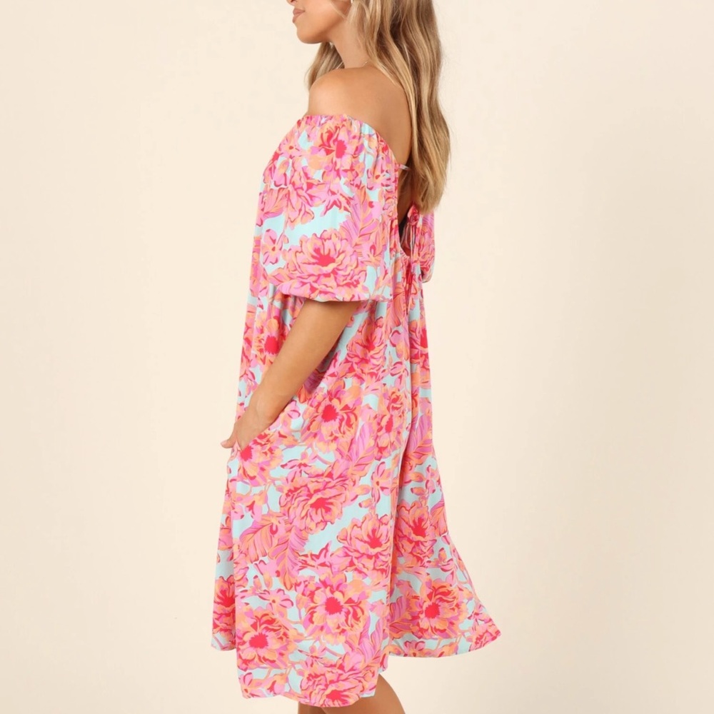Petal & Pup Leyden Dress Size 8 NWT! Floral off the shoulder flowy mini dress - Picture 3 of 16